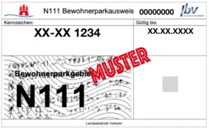 Das Bild zeigt ein Muster eines Parkausweises.